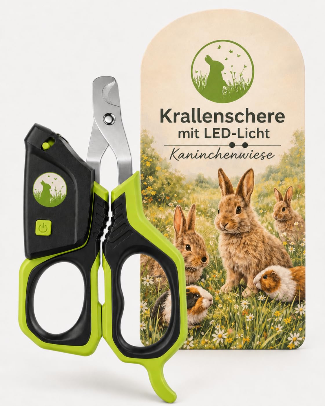 7113rHjG6ML._SY1402_.jpg Kaninchenwiese Krallenschere mit LED-Licht – Edelstahl Nagelschere für Kaninchen & Meerschweinchen – Bild 1