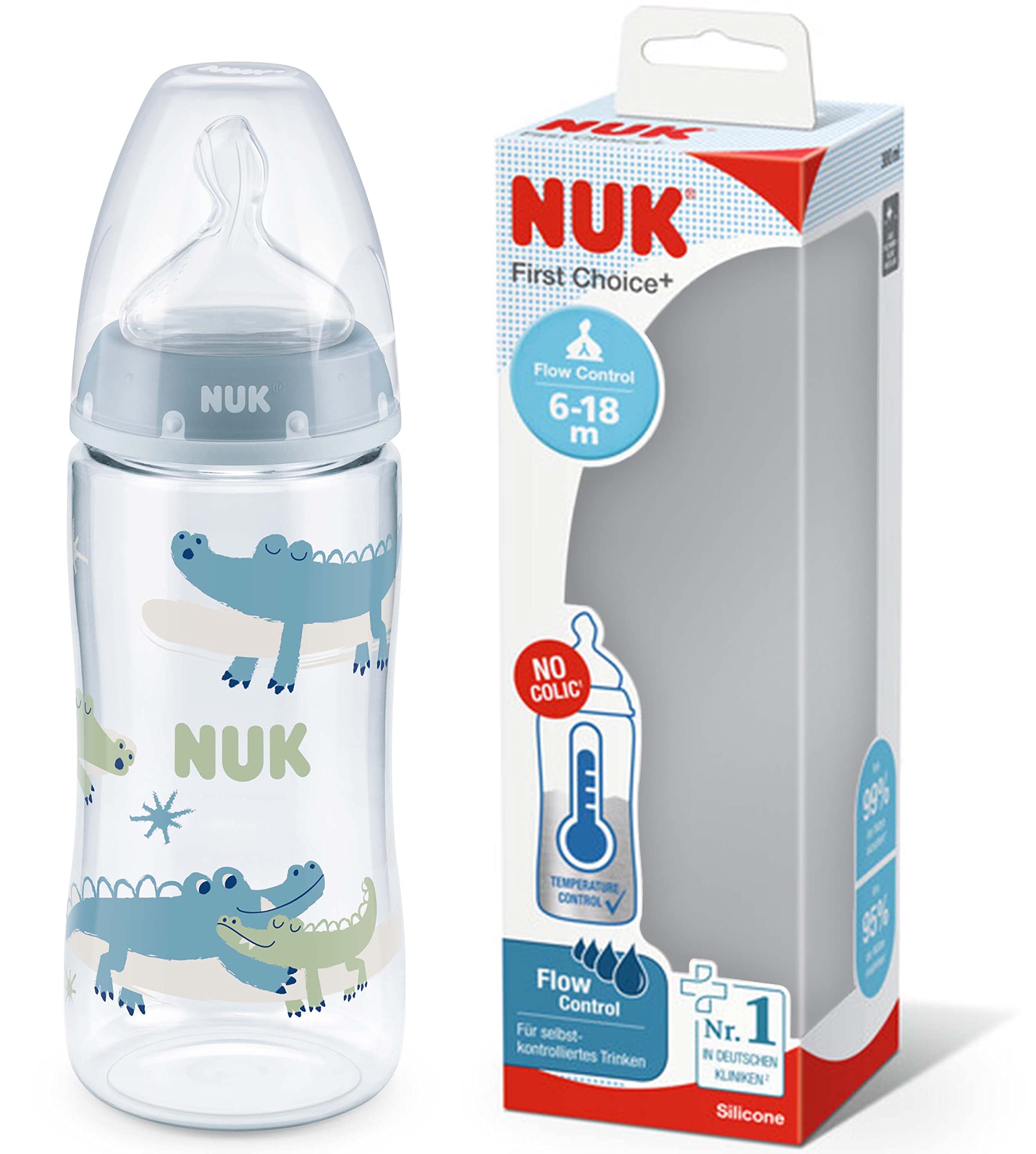 71AK30DzCRL._SY2560_.jpg NUK First Choice+ Babyflasche 360 ml – Kiefer- & zahngerecht für 6-18 Monate – Bild 1