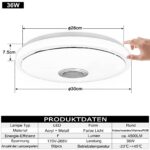 YRHome 36W LED Deckenleuchte mit Sternenhimmel, RGB Farbwechsel & Bluetooth Lautsprecher – Bild 2