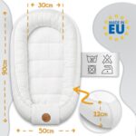 Babynest 90x50 cm aus Baumwolle & Waffelpique – Handmade Nestchen für Neugeborene – Bild 3