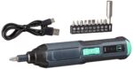 Amazon Basics Akku-Schraubendreher 3,6V mit 10er Bit-Set – Kompakt & USB-aufladbar
