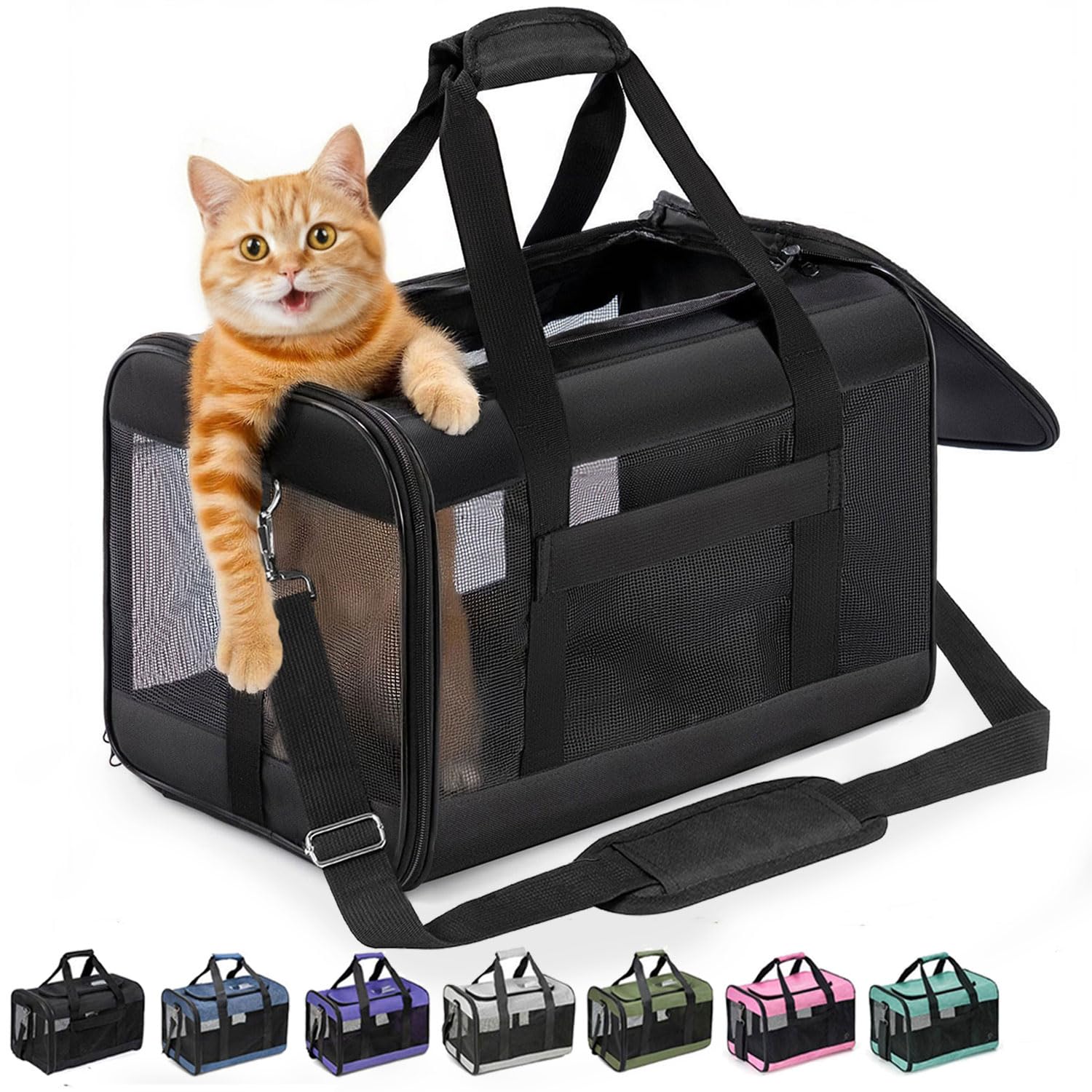 71g1xDk0POL._SY1500_.jpg Conlun Katzentransportbox M – Flugzeugtauglich mit Sicherheitsschnalle für bis 7 kg – Bild 1