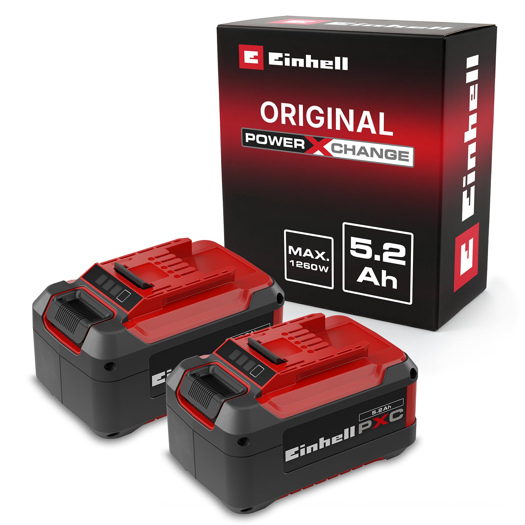 71rEh8ezPrL._SY1772_.jpg Einhell PXC 18V 5,2 Ah Akku-Twinpack – 2 Li-Ion Akkus für Power X-Change Geräte – Bild 1