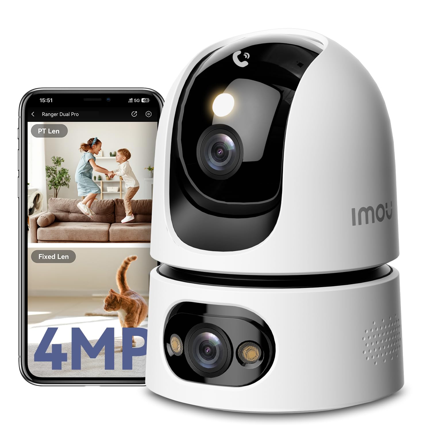 71uhYrdISfL._SY1500_.jpg Imou Dual-Kamera Überwachungssystem 4MP+4MP – 360° PTZ mit KI-Erkennung & WiFi-6 – Bild 1
