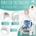 WOLKENGLÜCK® Tritthocker Kinder 3 Stufen – Rutschfester Kinderhocker für Bad & Küche – Bild 2