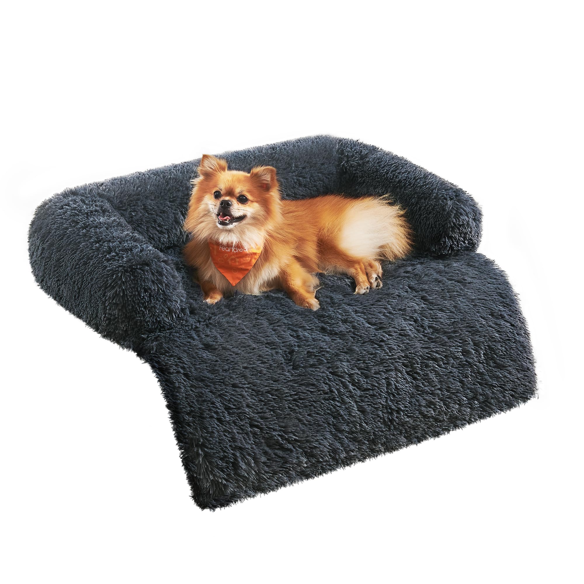 81N-l4WlU8L._SY2000_.jpg Feandrea FluffyHug Hundebett 80x75 cm mit TPU-Schutz – Plüsch Sofaschutz für mittelgrosse Hunde – Bild 1