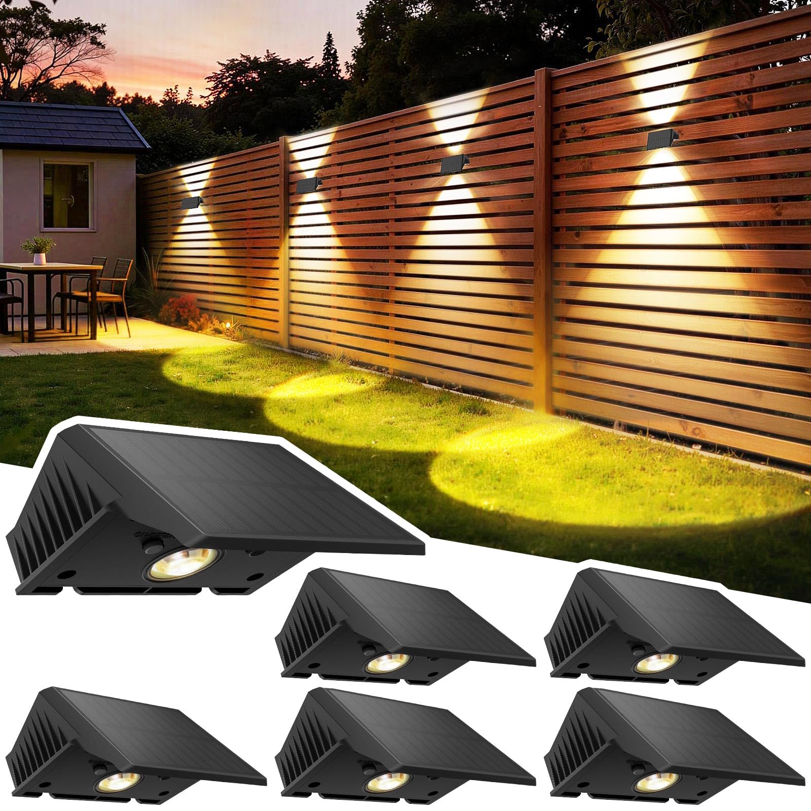 81OMiv4ImOL._SY1600_.jpg Delaiglow Solar-Wandleuchten 6er Set – IP67 Außenleuchten mit Bewegungsmelder für Garten & Zaun – Bild 1