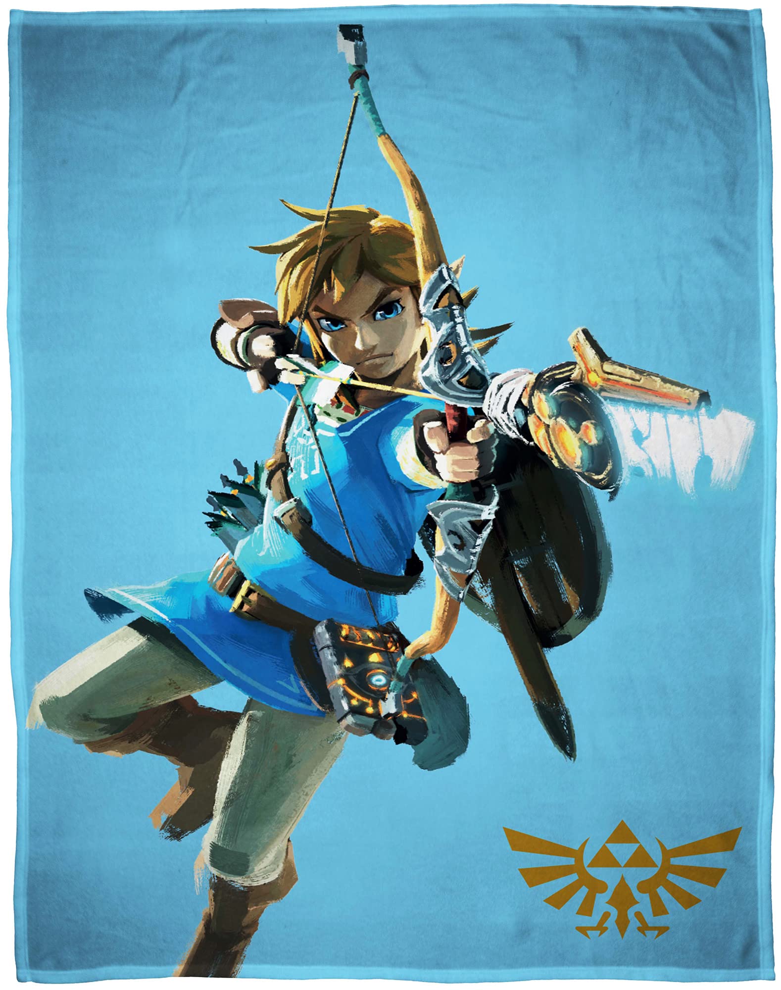 81XQA8aOhEL._SY2000_.jpg The Legend of Zelda Wohndecke 160 x 200 cm – Flauschige Kuscheldecke Blau für Kinder – Bild 1